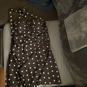 2 piece swim dress. Black with white polka dots. XL